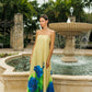 Betsy & Adam CARMEN CHIFFON STRAPLESS FLORAL FLOOR LENGTH DRESS