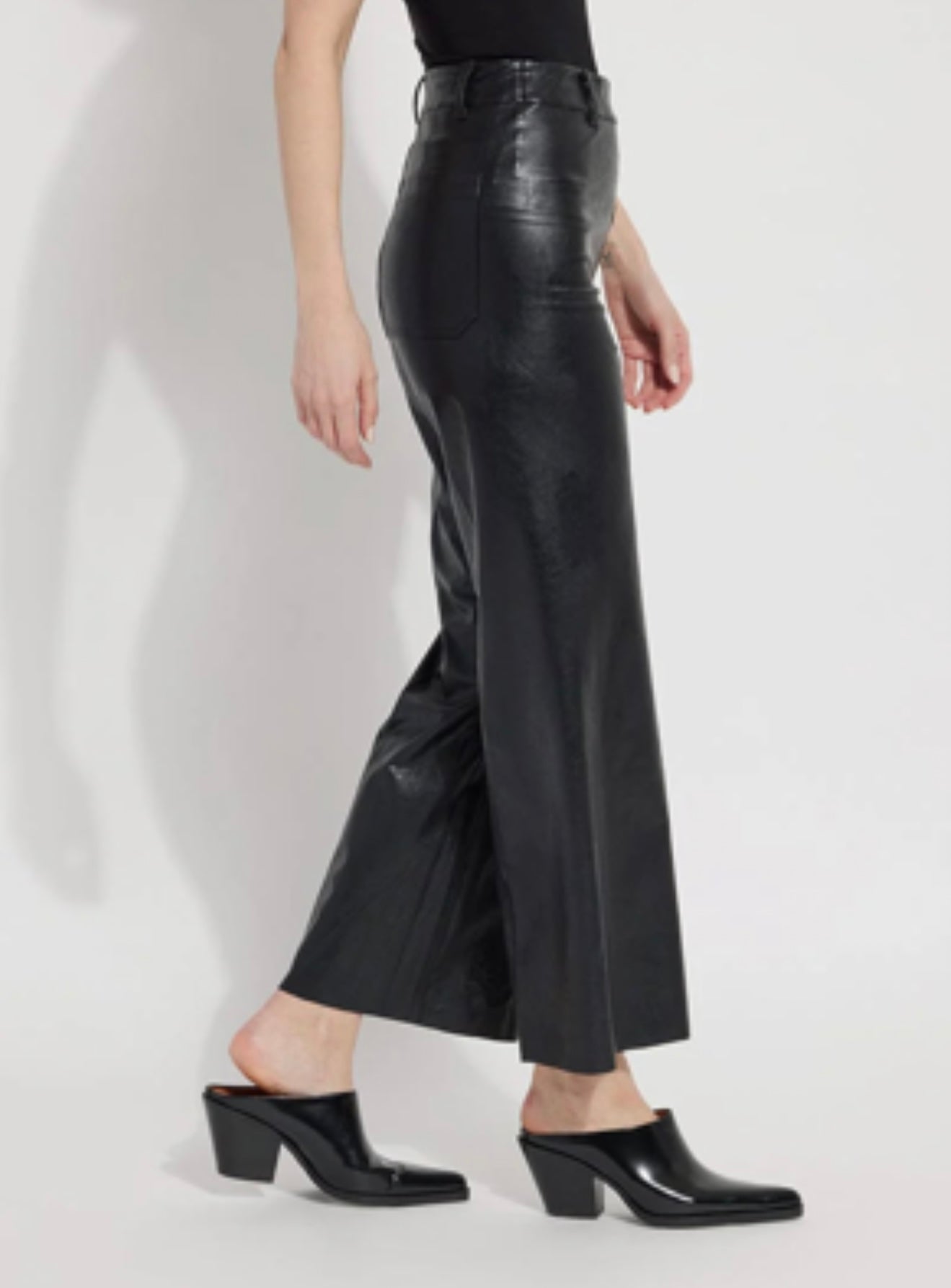 LYSSE Hi Waist Vegan Leather Wide Leg