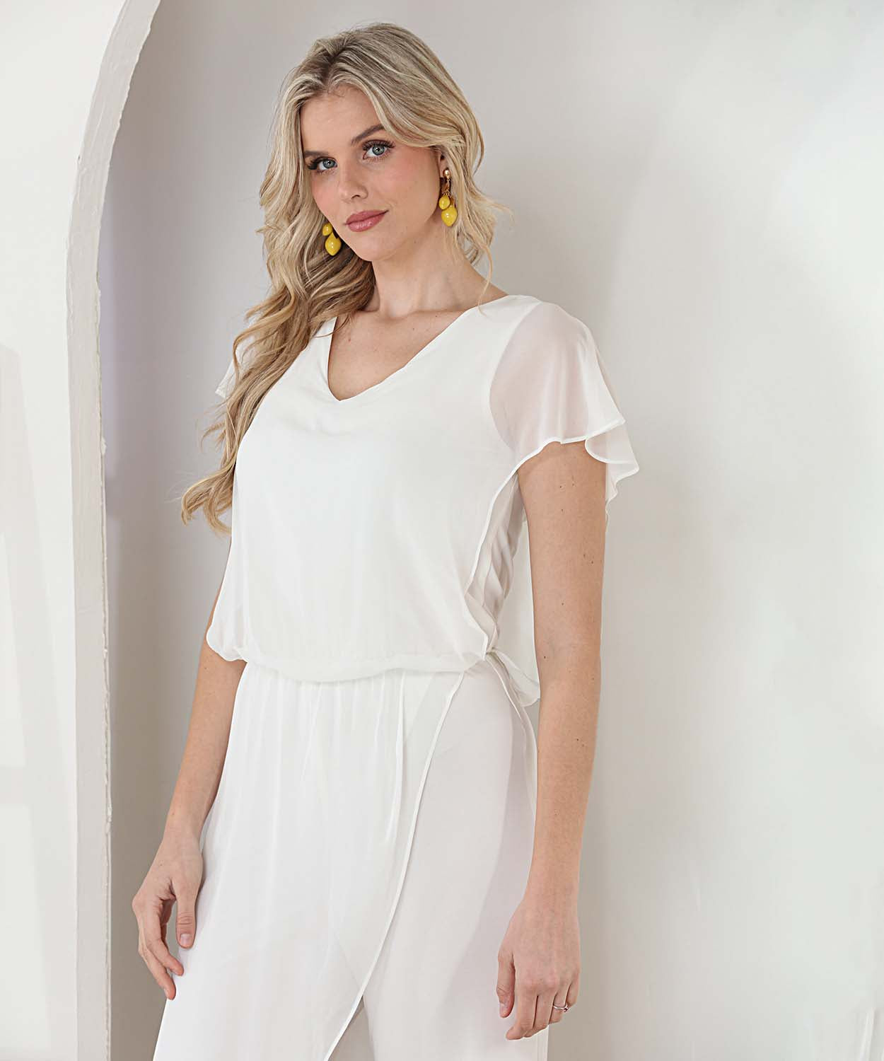 Last Tango Chiffon Overlay Jumpsuit