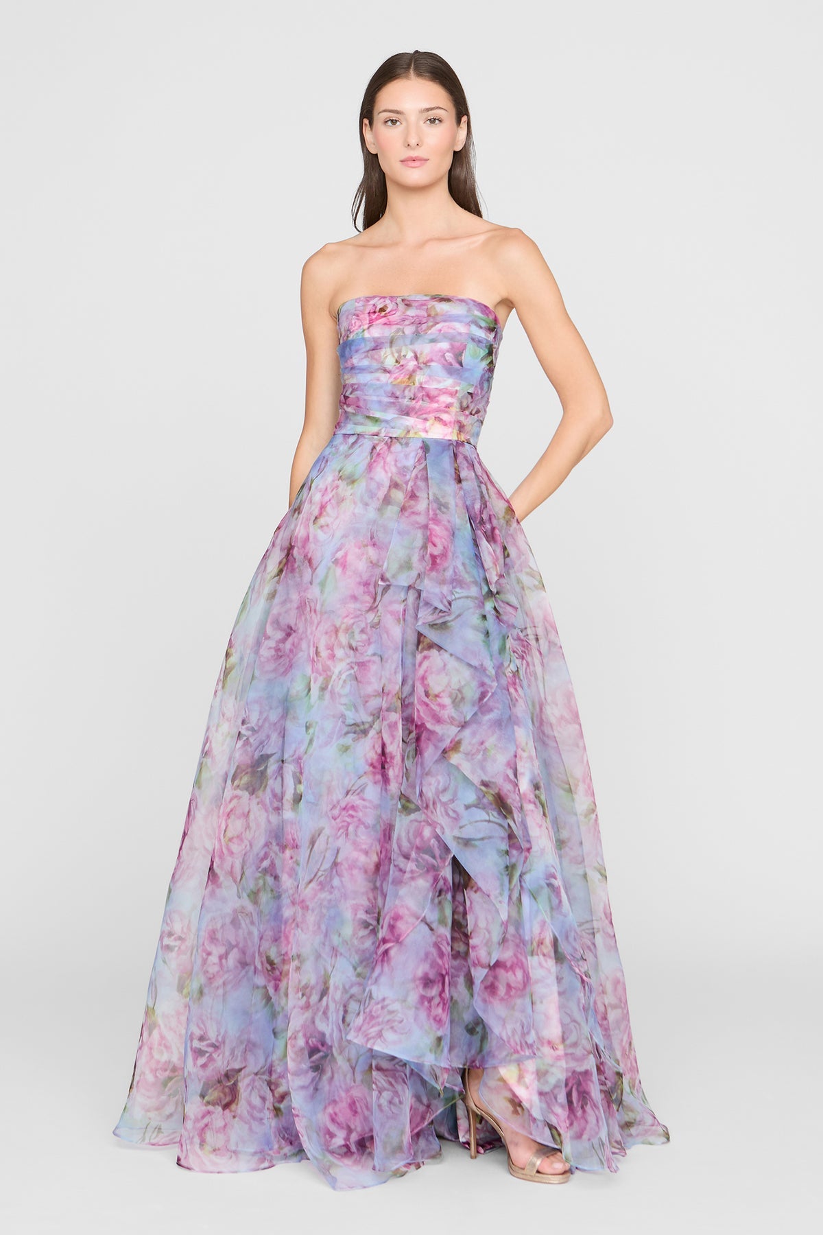 Theia Couture Fahreta Strapless Gown