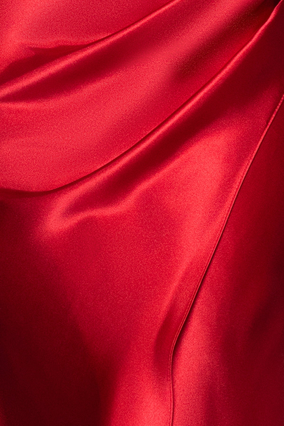 Betsy & Adam Antonia Satin Cowl Halter Neck Rouched Floor Length Dress