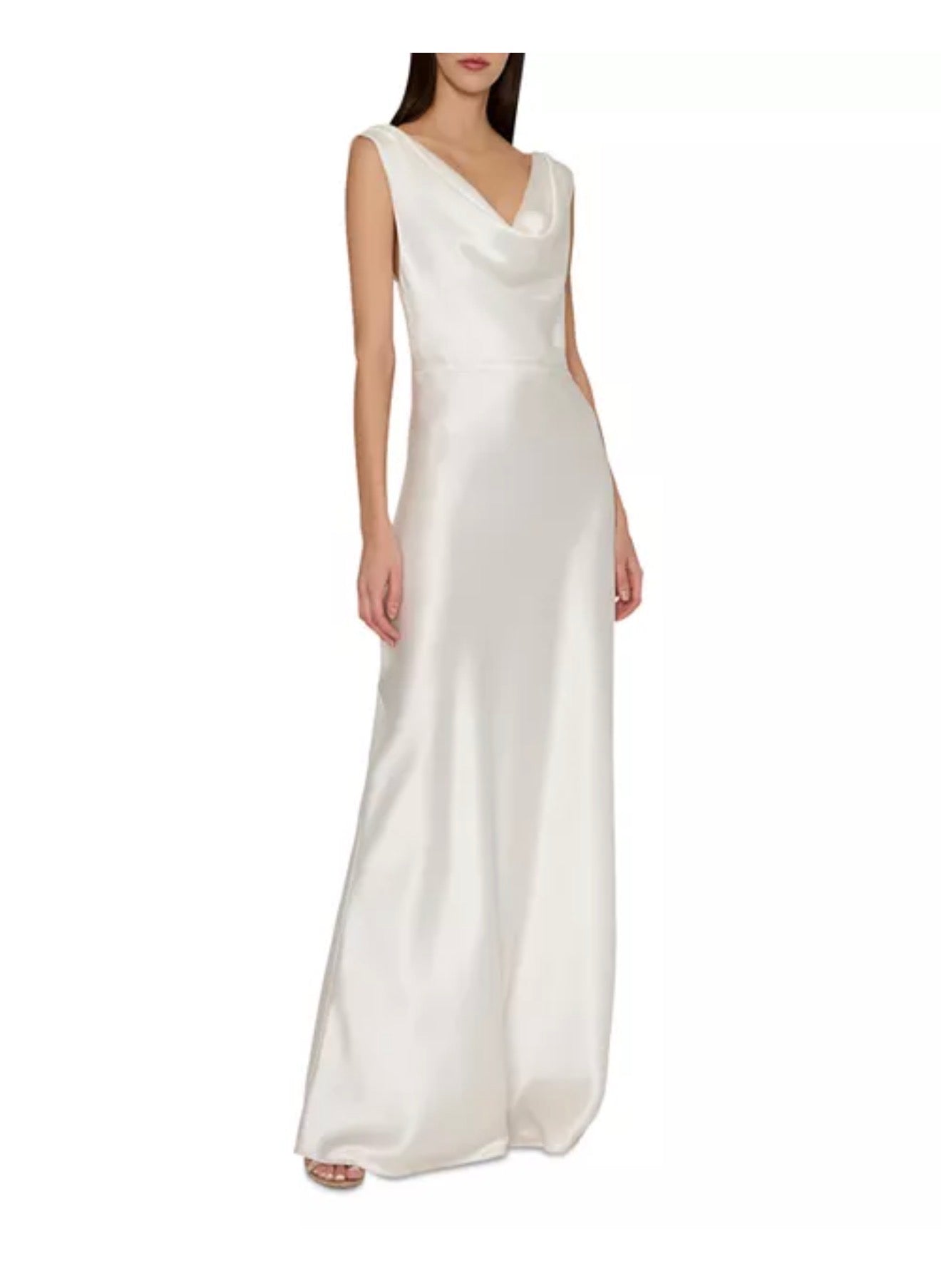 Milly Hammered Satin Cowl Neck Gown