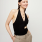 UNO DE 50 Multi strand necklace with two black oval faceted crystals