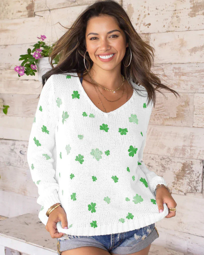 Wooden Ships MINI SHAMROCK PRINTED V COTTON