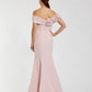 Mac Duggal Light Pink Off The Shoulder Crepe Mermaid Gown