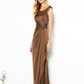 Cameron Blake Scoop Neck Evening Gown
