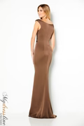 Cameron Blake Scoop Neck Evening Gown