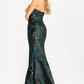 Jovani Strapless Metallic Gown With High Slit