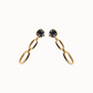 UNO DE 50 Drop earrings with faceted black crystal and links