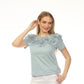 AZI Short Sleeve Embellished Top