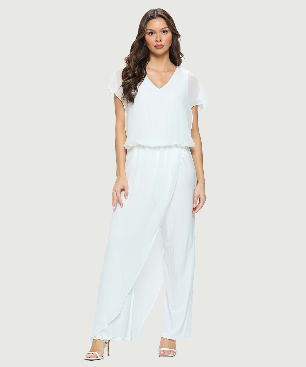 Last Tango Chiffon Overlay Jumpsuit