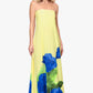 Betsy & Adam CARMEN CHIFFON STRAPLESS FLORAL FLOOR LENGTH DRESS