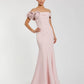 Mac Duggal Light Pink Off The Shoulder Crepe Mermaid Gown