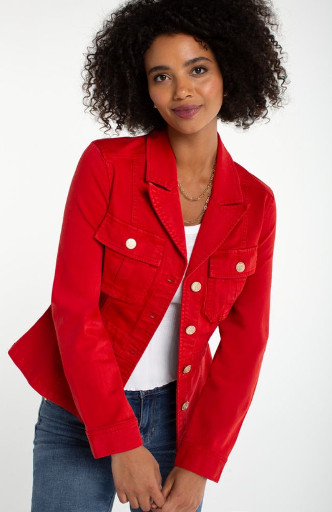 Liverpool Peplum Jacket with Tab Detail