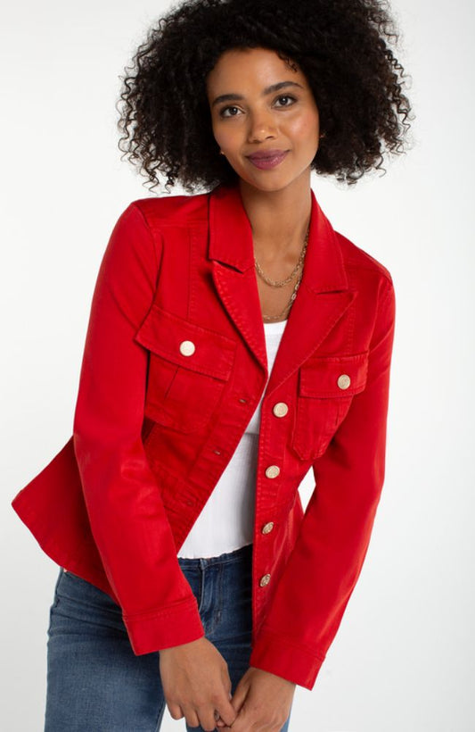 Liverpool Peplum Jacket with Tab Detail