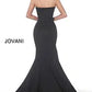 JOVANI Strapless Scuba Evening Gown