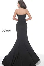 JOVANI Strapless Scuba Evening Gown