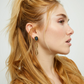 UNO DE 50 Drop earrings with faceted black crystal and links