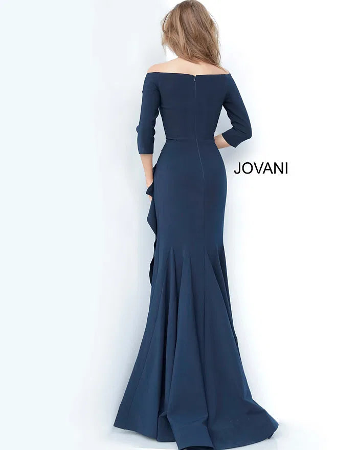Jovani Sheath Off the Shoulder Evening Dress