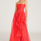 Theia Couture Teresa Strapless Draped Gown