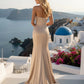 Terani Couture - Straight Neck Satin Column Gown