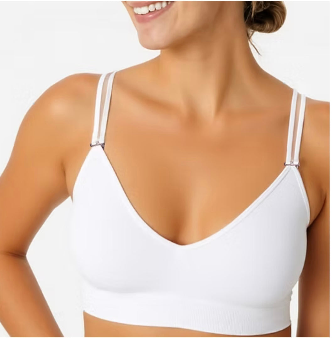 Strap It’s Plunge Bra with Embroidered Flower Strap