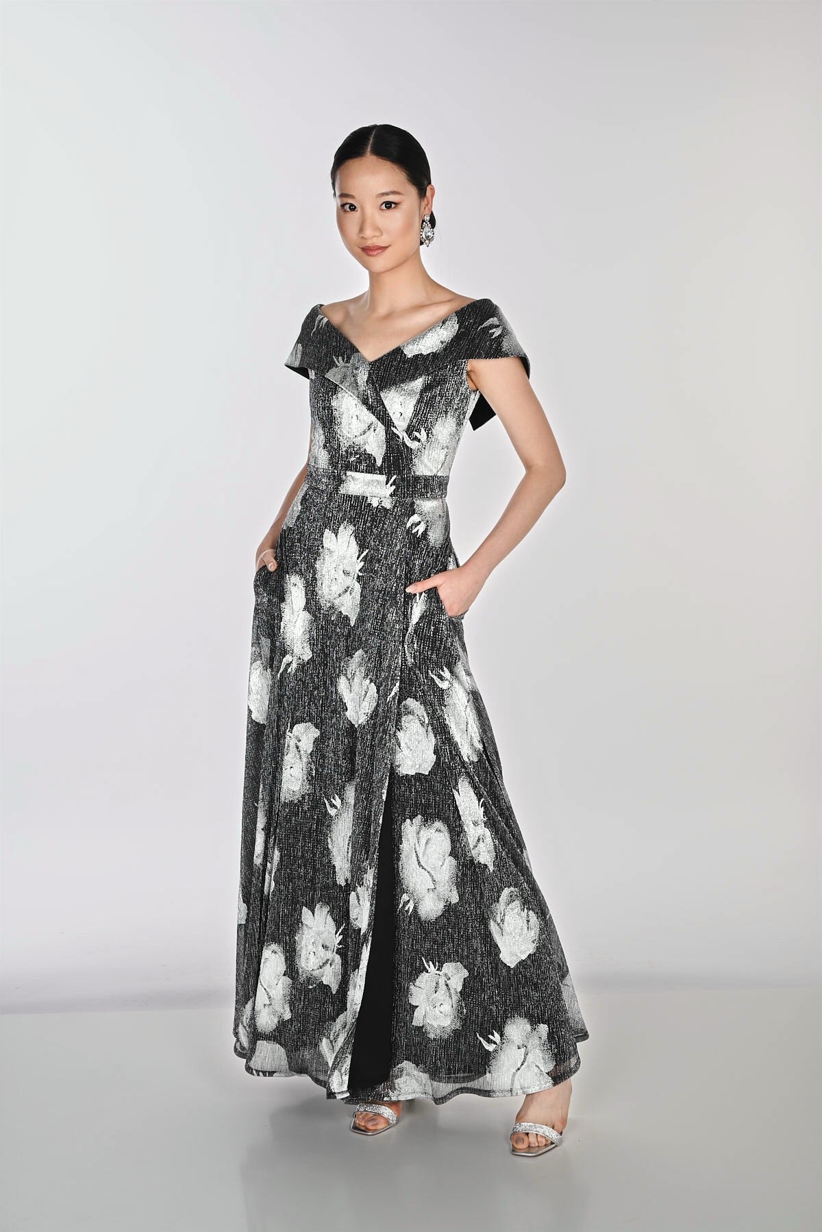 Frank Lyman Floral Maxi Wrap Dress