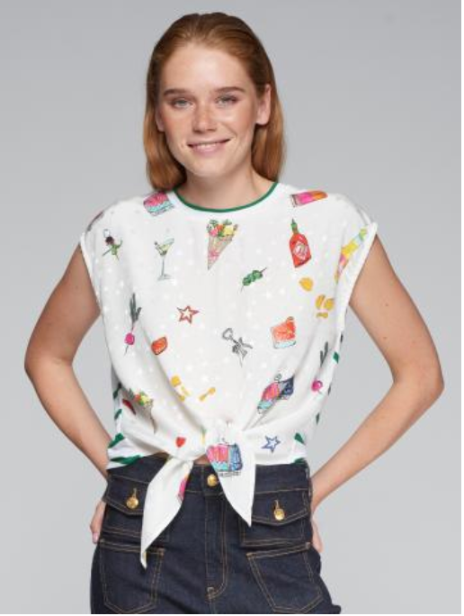T-SHIRT ALIZA APERITIVO PRINT JACQUARD