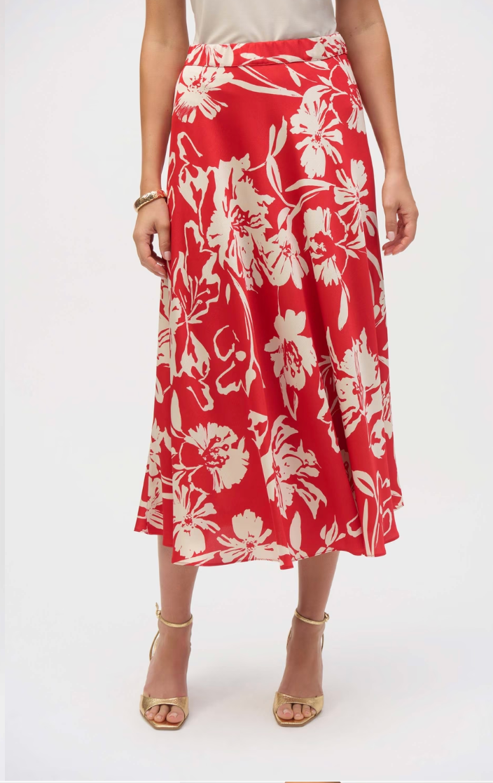 Floral Print Midi Skirt Style