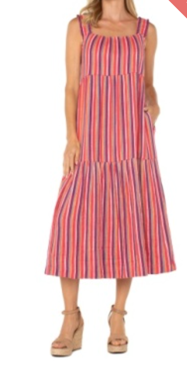 sleeveless woven midi dress