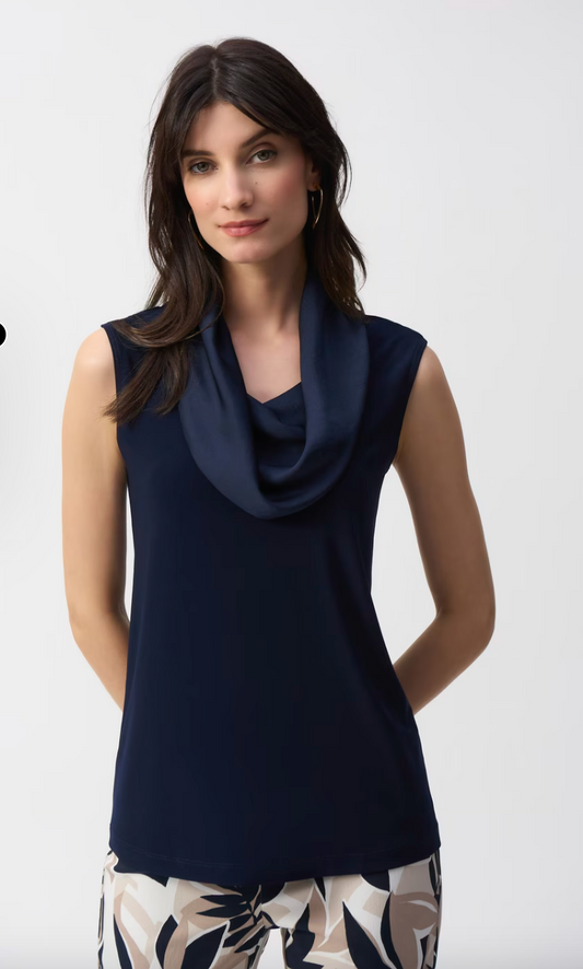 Casual Sleeveless Cowl Neck