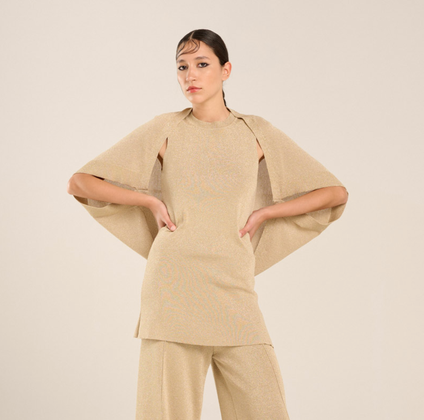 B-YU  Lurex Shrug Cardigan