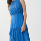 Joseph Ribkoff Aegean Sea with Black Polka Dots Dress