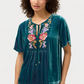 Johnny Was Dragonfly Velet Yoke Blouse