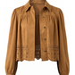 Puff Sleeve Jacket W/ Laser Cut Hem