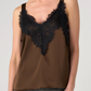 Sleeveless Woven Top W/ Lace