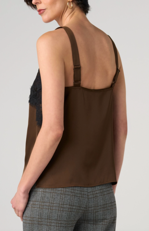 Sleeveless Woven Top W/ Lace