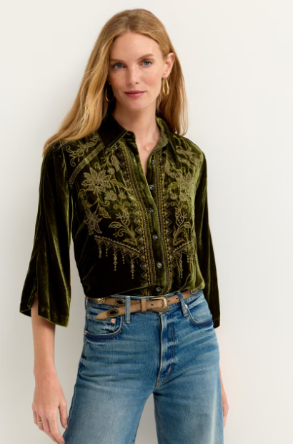 Johnny Was Kimono Sleeve Button Down