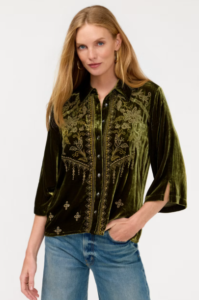 Johnny Was Kimono Sleeve Button Down