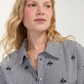 Liverpool Long Sleeve Button Front Woven Shirt W/ Embellishment