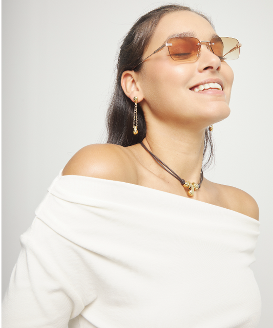 UNO de 50 Drop earrings with long chain and sphere