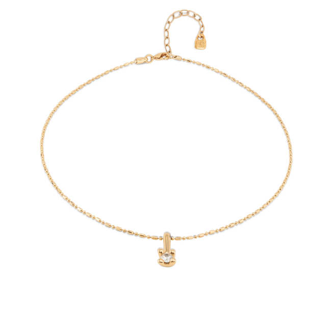 UNO de 50 Short chain necklace with white cubic zirconia