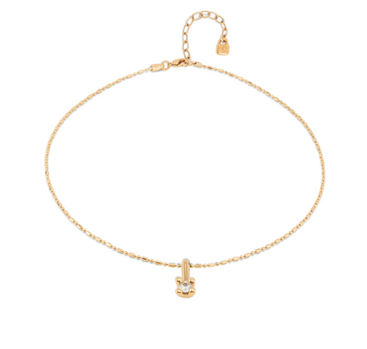 UNO de 50 Short chain necklace with white cubic zirconia