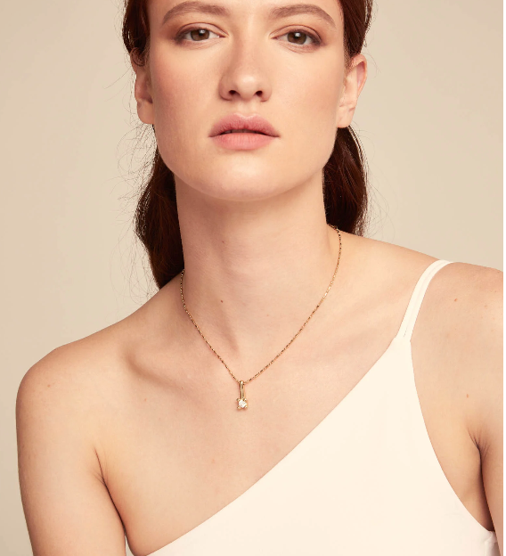 UNO de 50 Short chain necklace with white cubic zirconia