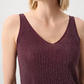 Joseph Ribkoff Metallic Knitted Camisole with Rhinestones