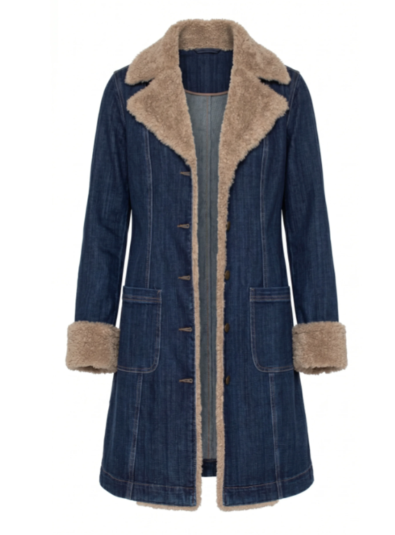 Sherpa Trimmed Notch Collar Jacket