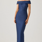 Basket Weave Jacquard Off The Shoulder Gown