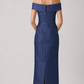 Basket Weave Jacquard Off The Shoulder Gown