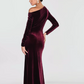 Velvet Sheath Evening Dress