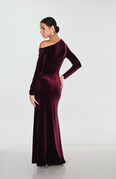 Velvet Sheath Evening Dress